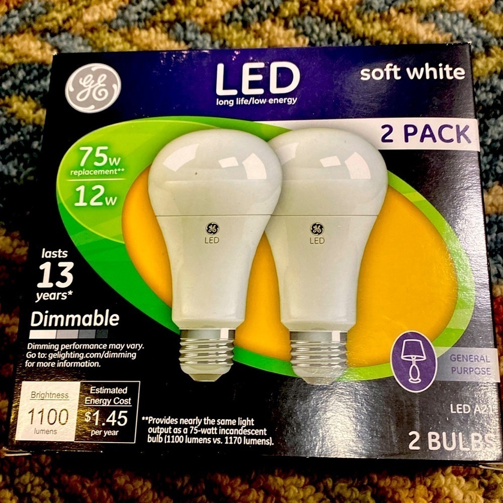 3/$20.  Soft White LED Dimmable Light Bulb Household Lighting
